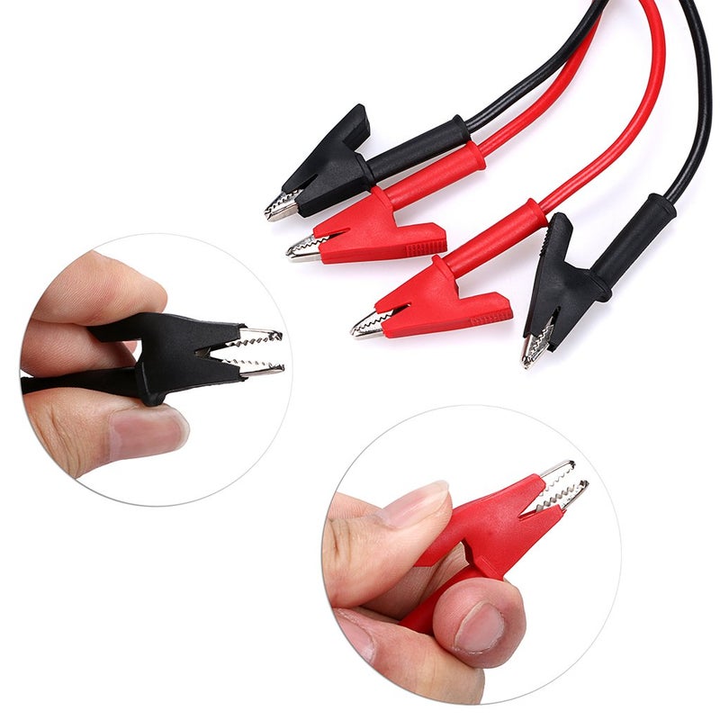 Sumnacon Dual Ended Crocodile Alligator Clips, 15A Test Lead Wire Cable with Insulators Clips, 2 Pcs 3.3 ft/1m Test Flexible Cable with Protective Jack Copper Clamps for Electrical Testing - Image 4