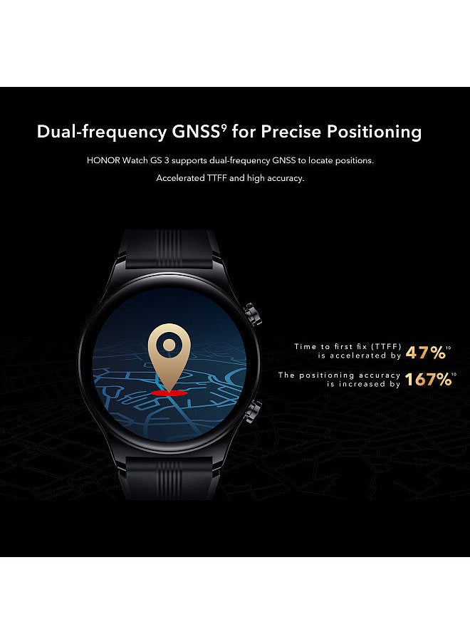 Honor - HONOR Watch GS 3 MUS-B19 1.43'' 3D AMOLED Curved Screen Ultra-slim Design 8-Channel Heart Rate AI Engine  Dual-Frequency GNSS 100+ Workout Modes  BT Call 14-day Duration Sleep/Stress Monitor - Image 1