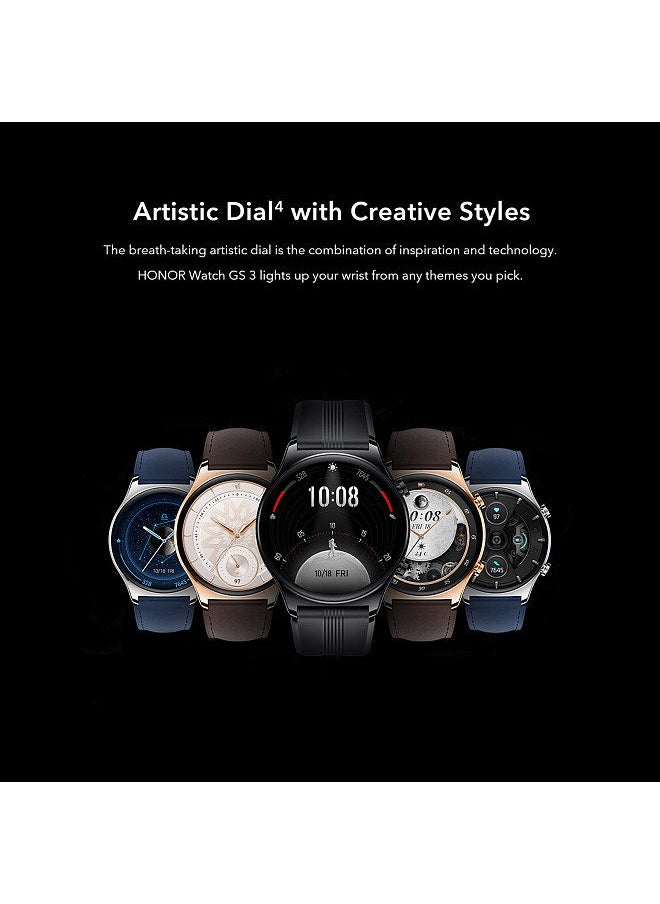 Honor - HONOR Watch GS 3 MUS-B19 1.43'' 3D AMOLED Curved Screen Ultra-slim Design 8-Channel Heart Rate AI Engine  Dual-Frequency GNSS 100+ Workout Modes  BT Call 14-day Duration Sleep/Stress Monitor - Image 1