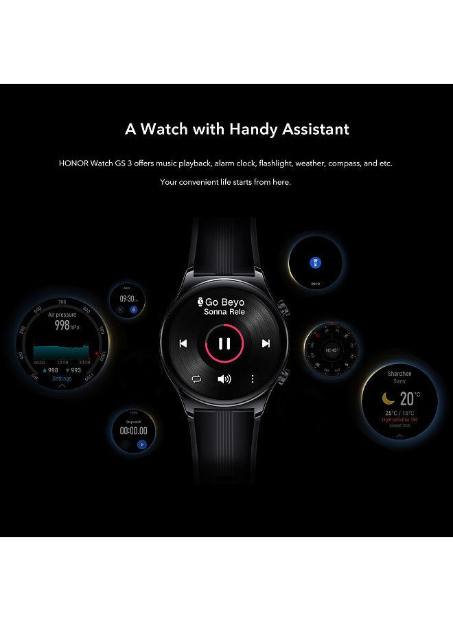 Honor - HONOR Watch GS 3 MUS-B19 1.43'' 3D AMOLED Curved Screen Ultra-slim Design 8-Channel Heart Rate AI Engine  Dual-Frequency GNSS 100+ Workout Modes  BT Call 14-day Duration Sleep/Stress Monitor - Image 1