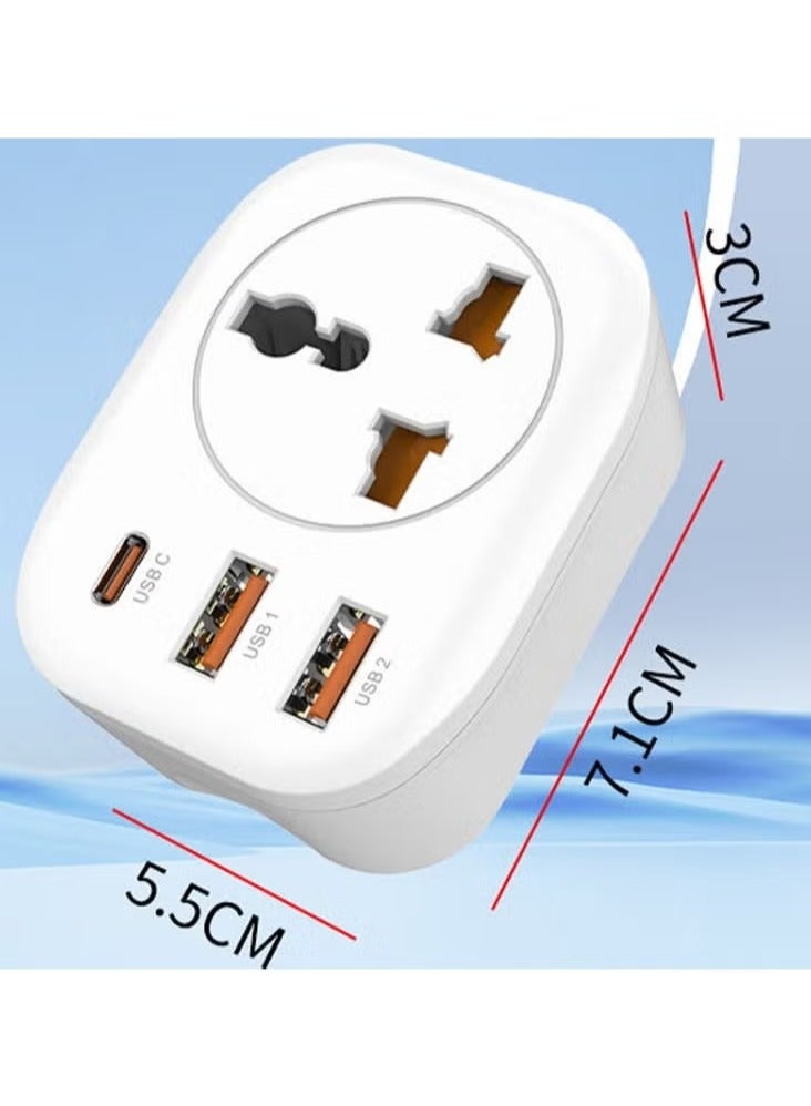 Earldom SC17 4-IN-1 Switch Power Socket with USB Port & Universal Plug 4000W High Power - Image 2