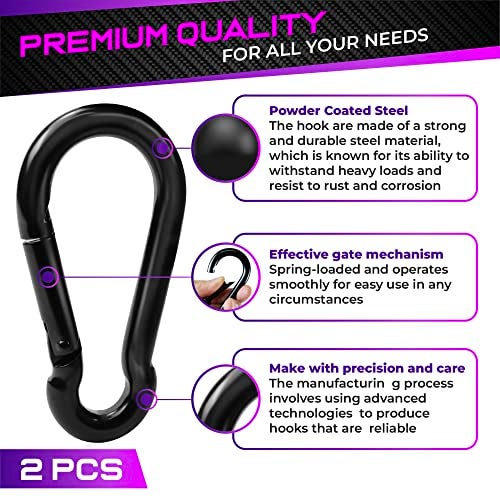 PAMAZY 2Pcs 5.5In Spring Snap Hooks 1000LBS Capacity, Utility Hook Clip, Heavy Duty Rope Connector, Quick Link Snap Hooks for Indoor & Outdoor, Hanging, Camping, Fishing - Image 5