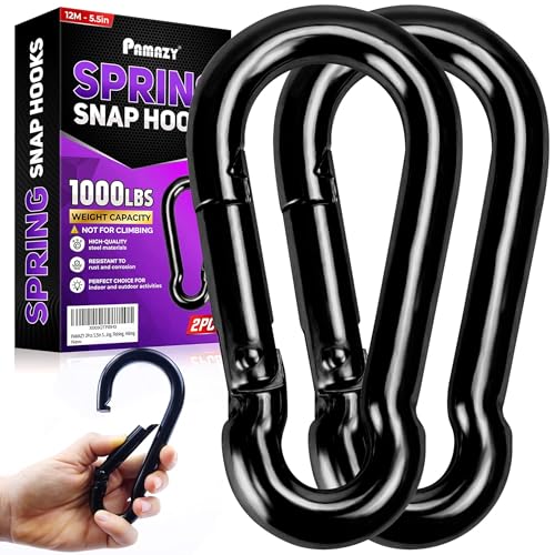 PAMAZY 2Pcs 5.5In Spring Snap Hooks 1000LBS Capacity, Utility Hook Clip, Heavy Duty Rope Connector, Quick Link Snap Hooks for Indoor & Outdoor, Hanging, Camping, Fishing - Image 1