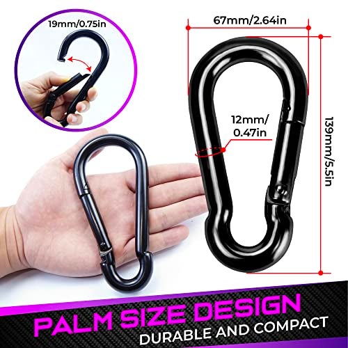 PAMAZY 2Pcs 5.5In Spring Snap Hooks 1000LBS Capacity, Utility Hook Clip, Heavy Duty Rope Connector, Quick Link Snap Hooks for Indoor & Outdoor, Hanging, Camping, Fishing - Image 3