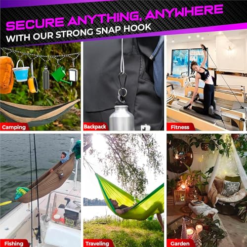 PAMAZY 2Pcs 5.5In Spring Snap Hooks 1000LBS Capacity, Utility Hook Clip, Heavy Duty Rope Connector, Quick Link Snap Hooks for Indoor & Outdoor, Hanging, Camping, Fishing - Image 4