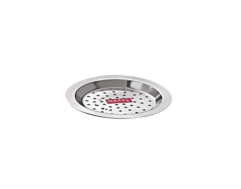 HAZEL Stainless Steel Cover Lid with Hole Chiba Ciba For Topes Pots, 12.3 cm, Silver - Image 1