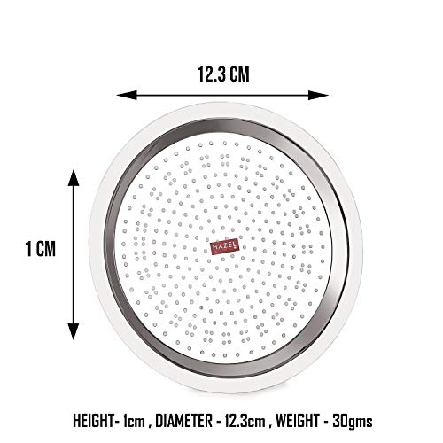 HAZEL Stainless Steel Cover Lid with Hole Chiba Ciba For Topes Pots, 12.3 cm, Silver - Image 4