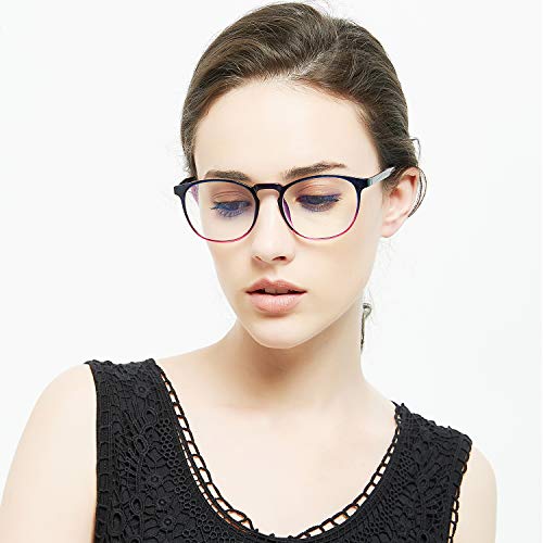 FEIYOLD Blue Light Blocking Glasses Women/Men,Retro Round Anti Eyestrain Computer Gaming Glasses(2Pack) - Image 3