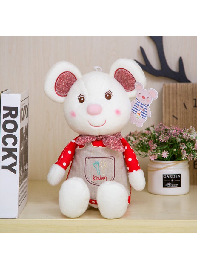 Cute Dress Mouse Doll Year Of The Rat Mascot Couple Doll Children's Day Birthday Gift Merlot Mouse Plush-Height:30cm