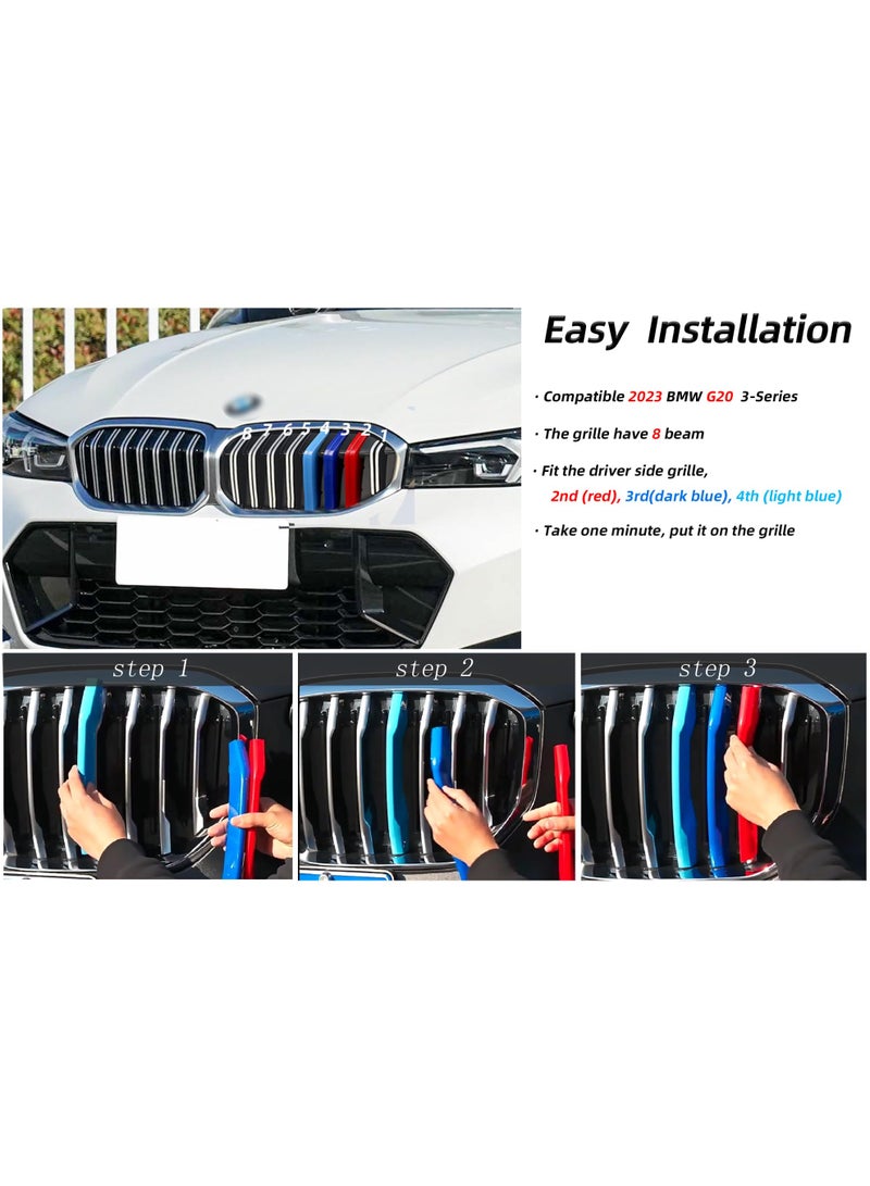 BMW G20 3 Series Grille Color Stripes for 2023 330i 330e Sedan xDrive, 8 Beam - Image 5
