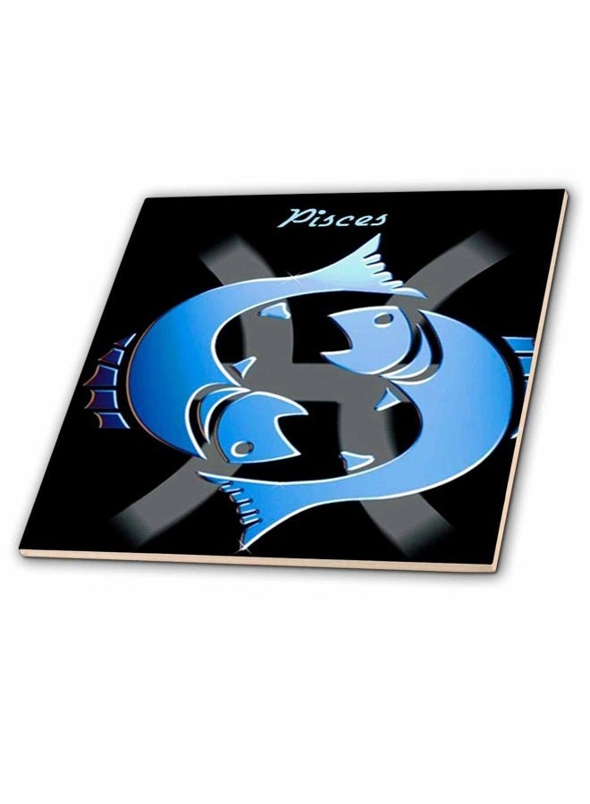 3DROSE ct_923_3 Pisces Zodiac Sign Ceramic Tile, 8-Inch - Image 4