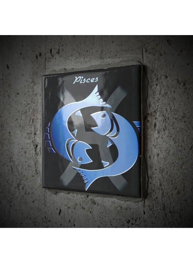 3DROSE ct_923_3 Pisces Zodiac Sign Ceramic Tile, 8-Inch - Image 2