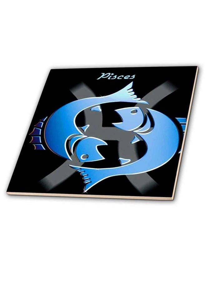 3DROSE ct_923_3 Pisces Zodiac Sign Ceramic Tile, 8-Inch - Image 1