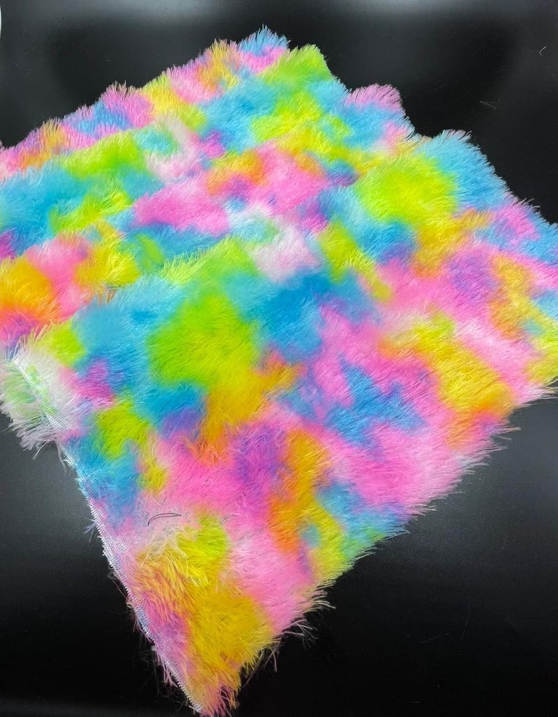 Fabric For Multi-Purpose Uses - 3 Feet X 5 Feet Fur Fabric (Multi, Solid)