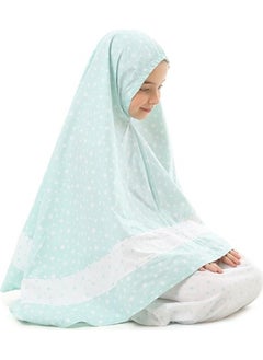 Elanesa  Girl Child Prayer Dress Mint Color Star Printed Belt Pattern  - Image 2