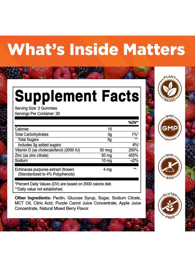 Vitamatic Zinc 50mg Gummies - 60 Vegan Gummies - Gluten Free - Healthy Immune Support for Adults, Men, Women - Image 2