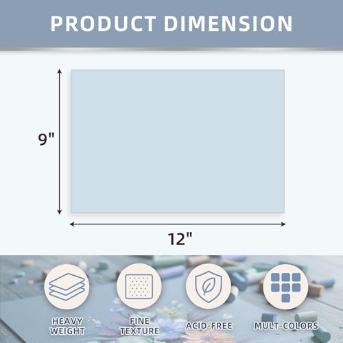 Somime 9x12 Sanded Pastel Paper Pad for Artists, 12 Sheets of 6 Assorted Light Colors Heavyweight Drawing Paper Pad for Pencils and Soft Oil Charcoal Pastels - Image 2