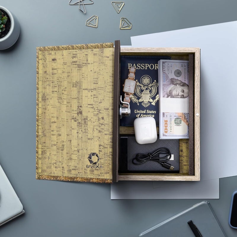 BARSKA Barska Portable Diversion Dual Book Safe Concealed Lock Box for Secure and Discreet Hidden Storage of Valuables and Personal Items - Image 4