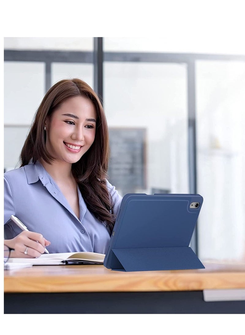 جراب iPad من الجيل العاشر مع حامل أقلام iPad 10.9 بوصة جراب 2022 غطاء خلفي ناعم لجهاز iPad من الجيل العاشر للاستيقاظ التلقائي للنوم باللون الأزرق - Image 2