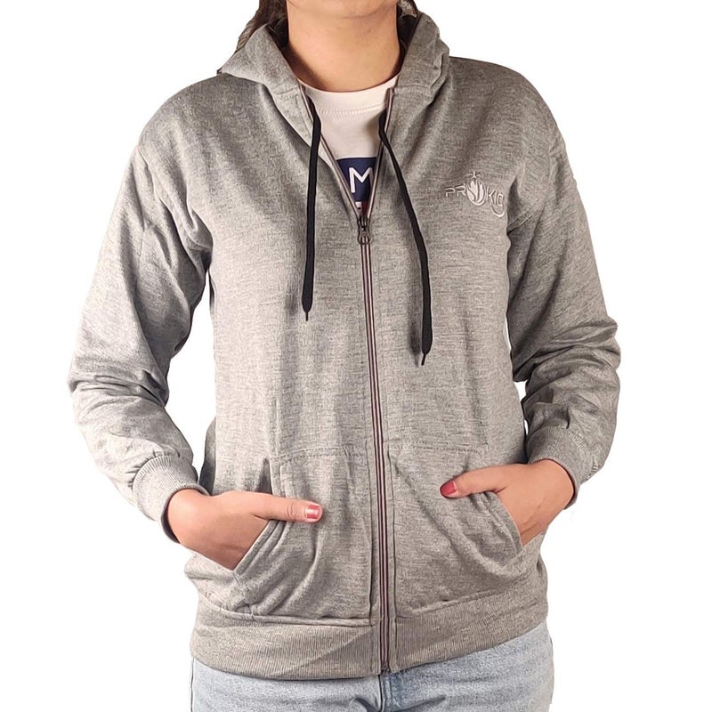 Prokick Women's Hooded Fleece Jacket - Small - Light Grey - Image 5