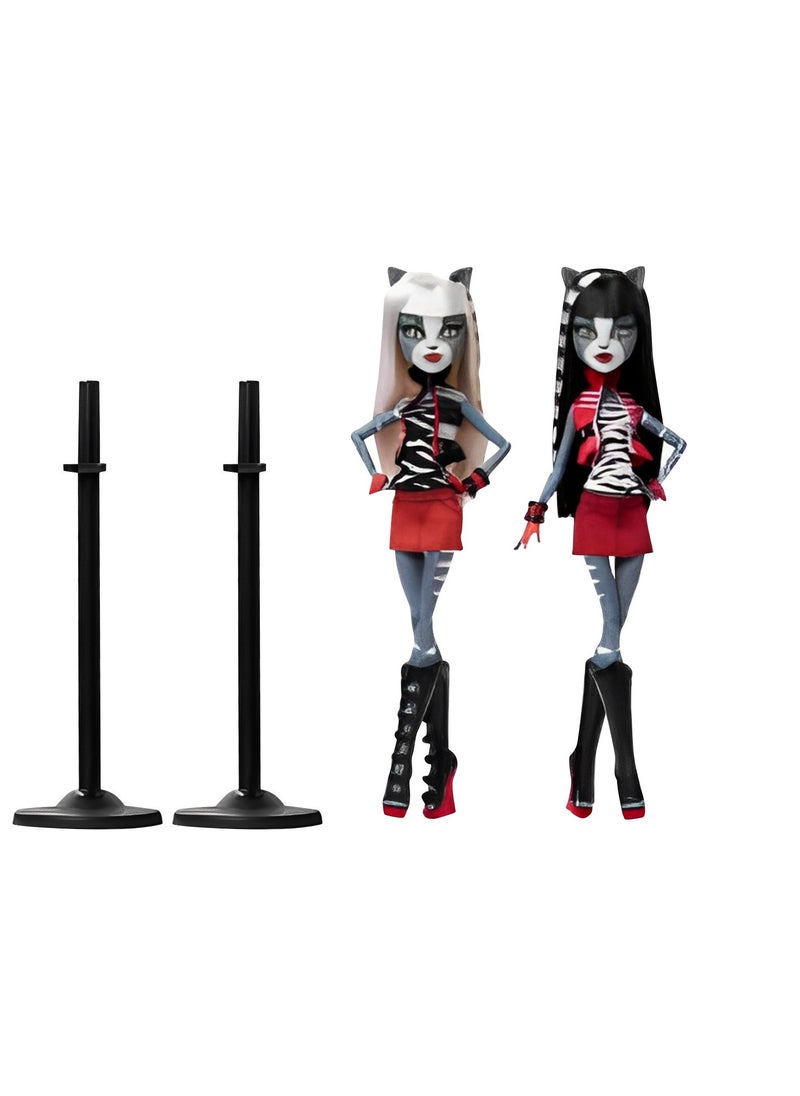 Tepveisoy - Boo-riginal Monster Creeproduction High Meowlody and Purrsephone Doll, 2PC Meowlody and Purrsephone Collectible Resin Monster Creeproduction Doll Toy, TV & Games Character Doll for Fans - Image 1