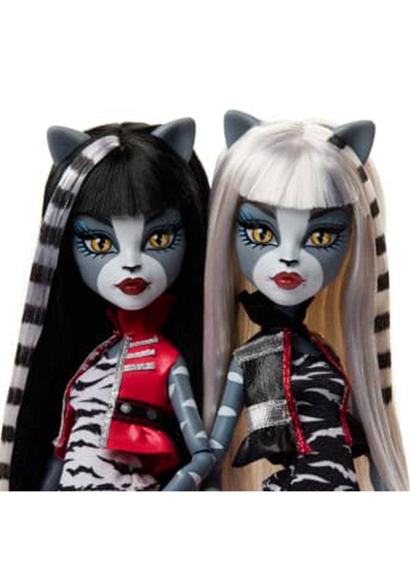 Tepveisoy - Boo-riginal Monster Creeproduction High Meowlody and Purrsephone Doll, 2PC Meowlody and Purrsephone Collectible Resin Monster Creeproduction Doll Toy, TV & Games Character Doll for Fans - Image 1