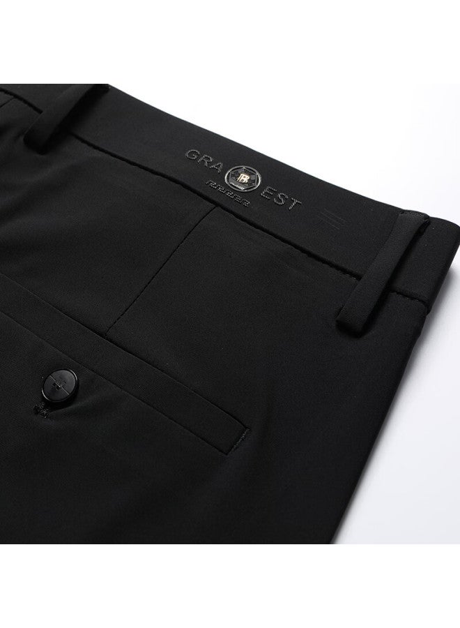 Ayoupang Summer Lightweight Plus Size Ice Silk Business Commute Dress Pants For Men, Elastic Breathable Large Size Work Casual Trousers Long Pants For Chubby People - Image 5