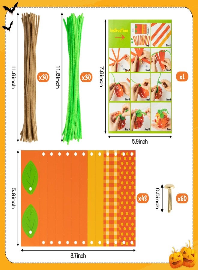 BeYumi 30Pcs Thanksgiving Paper Strip Pumpkin Craft Kit DIY Fall Gratitude Pumpkin Thankful Crafts Autumn Holiday Religious Crafts Decor Home School Classroom Party Fun Activities for Kids - Image 2