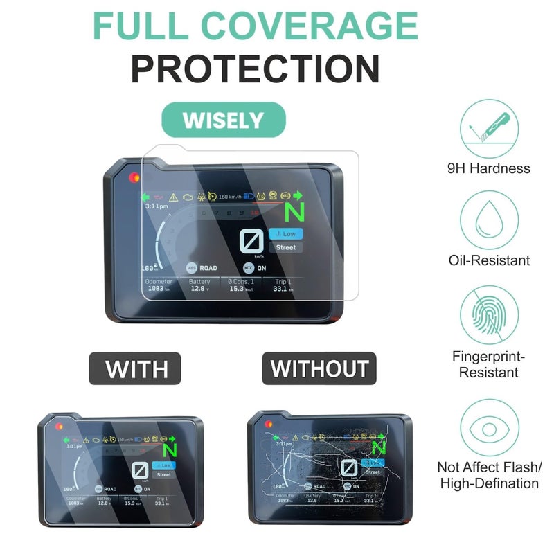 Wisely Premium Screen Guard for NEW KTM 160 Duke 2025 Bike - TFT 5-Inch Display Digital Meter Protector - HD Clear, Full Cover - Easy Installation Kit - Duke 160 Accessories - Image 5