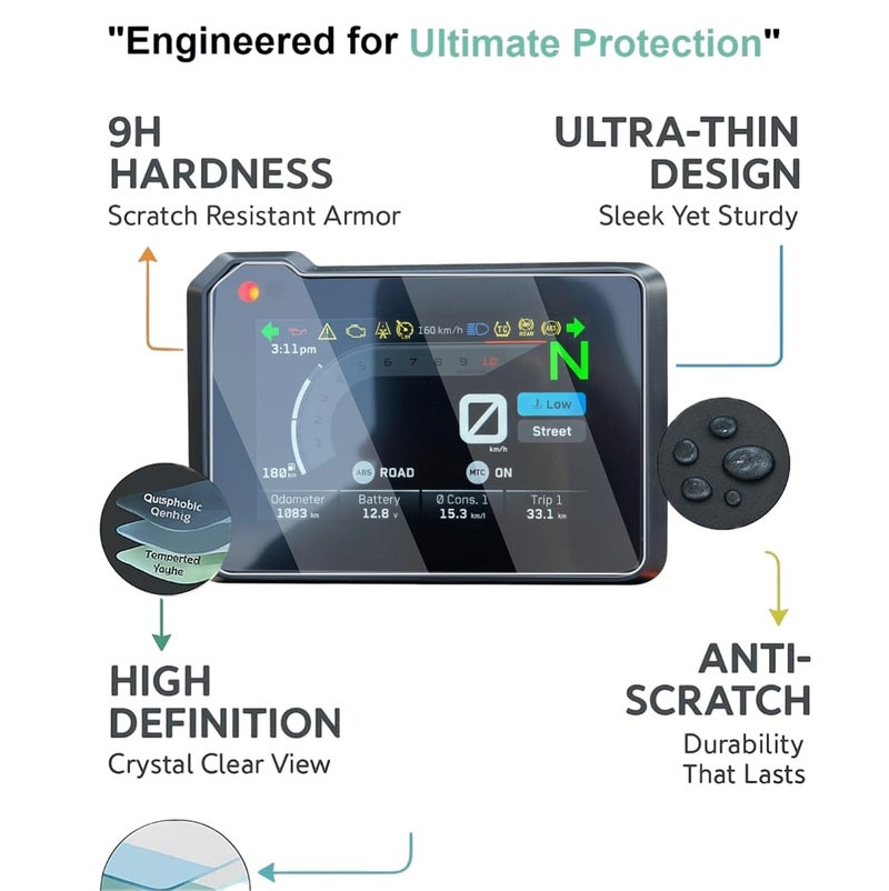 Wisely Premium Screen Guard for NEW KTM 160 Duke 2025 Bike - TFT 5-Inch Display Digital Meter Protector - HD Clear, Full Cover - Easy Installation Kit - Duke 160 Accessories - Image 3