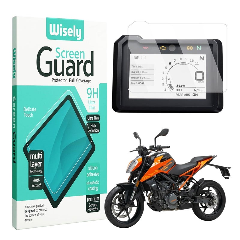 Wisely Premium Screen Guard for NEW KTM 160 Duke 2025 Bike - TFT 5-Inch Display Digital Meter Protector - HD Clear, Full Cover - Easy Installation Kit - Duke 160 Accessories - Image 1