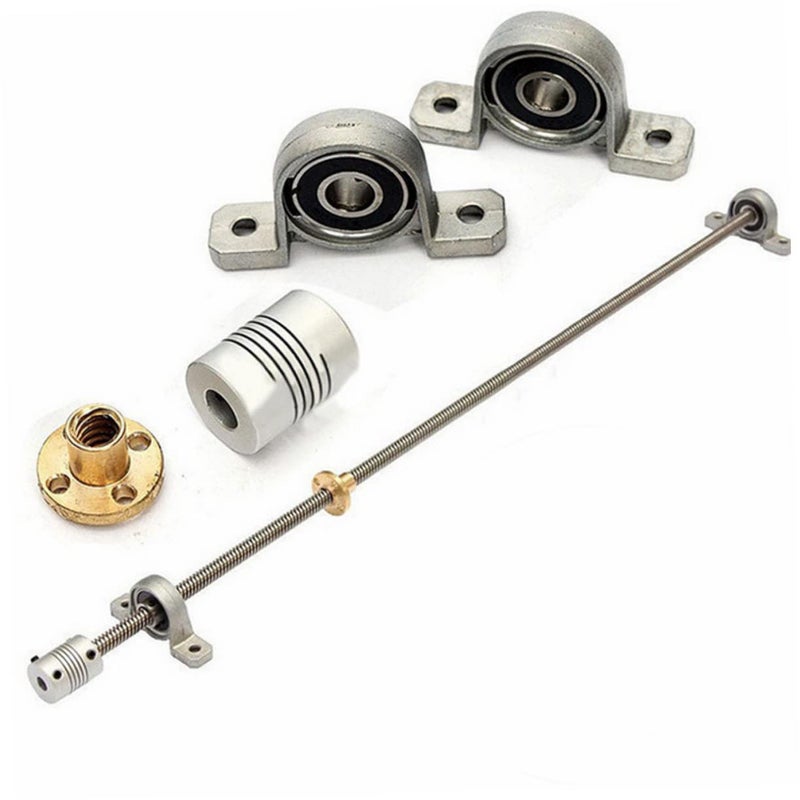 Heallily 8mm Lead Screw 300mm Threaded Rod with Pillow Block Bearing Nut Set for 3D Printer - Image 4