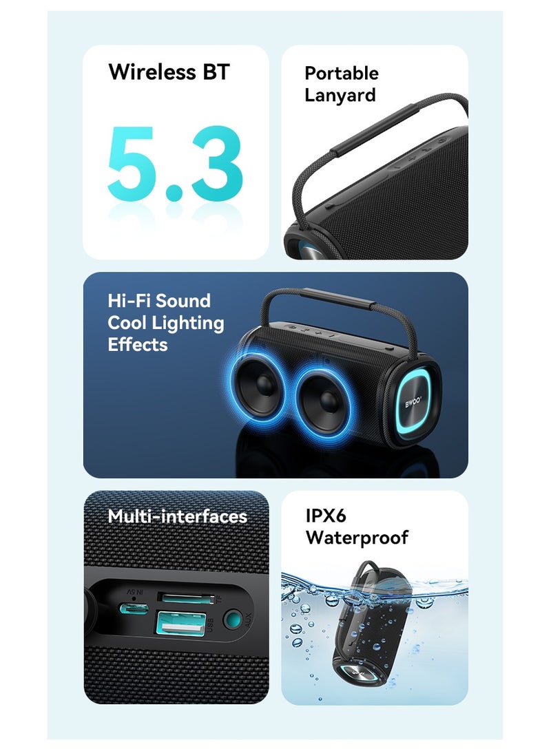BWOO Dual Bass Wireless Speaker Black - Image 3