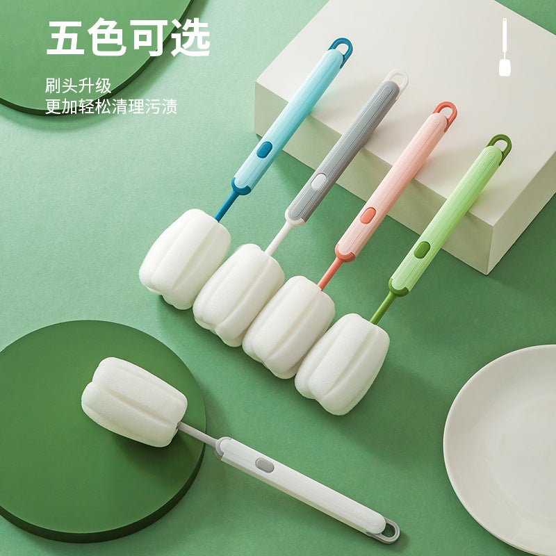 Cup Brush Long Handle Household Cup Washing Brush Special Artifact Bottle Washing Brush Water Cup Brush Cleaning Decontamination Sponge Brush - Image 2