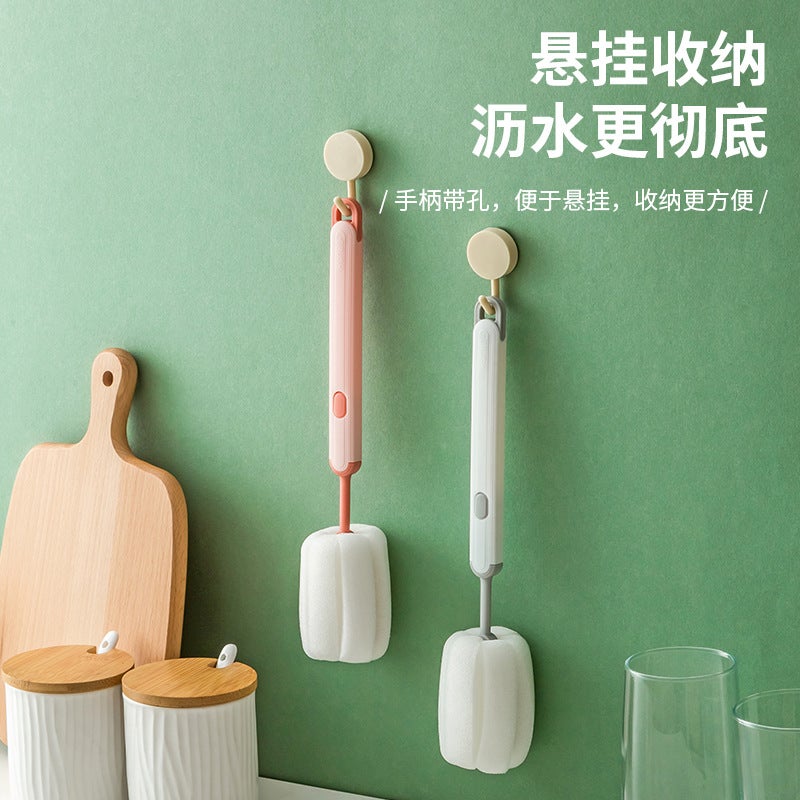 Cup Brush Long Handle Household Cup Washing Brush Special Artifact Bottle Washing Brush Water Cup Brush Cleaning Decontamination Sponge Brush - Image 4