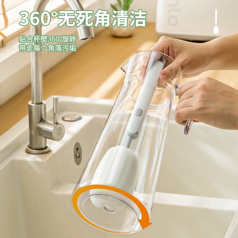 Cup Brush Long Handle Household Cup Washing Brush Special Artifact Bottle Washing Brush Water Cup Brush Cleaning Decontamination Sponge Brush - Image 5