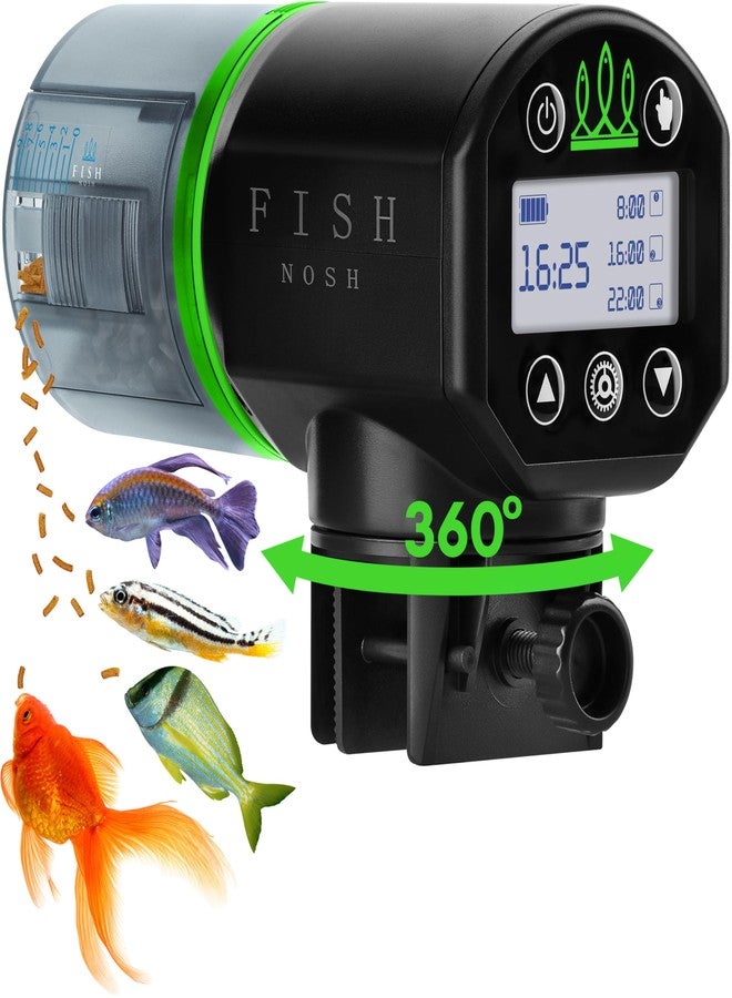 FISHNOSH Automatic Fish Feeder for Aquarium - New Generation 2026, Auto Food Dispenser with Timer for Small Tank, Big Aquariums & Pond (Green) - Image 1