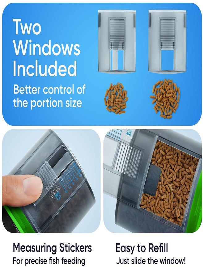 FISHNOSH Automatic Fish Feeder for Aquarium - New Generation 2026, Auto Food Dispenser with Timer for Small Tank, Big Aquariums & Pond (Green) - Image 3
