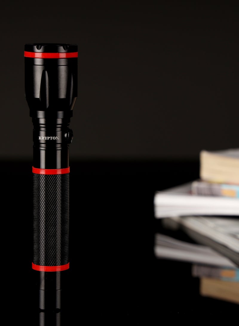 KRYPTON Rechargeable LED Flashlight, CREE LED, KNFL5162 | Aircraft Aluminium Alloy | 2.4V 800mAh Ni-Cd Battery | 1.5hrs Working | 2000meters Real Range Distance - Image 3