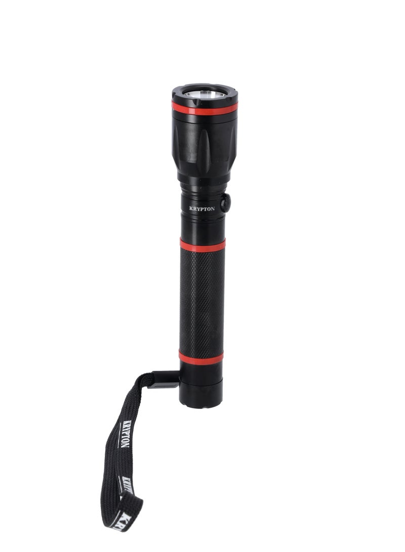 KRYPTON Rechargeable LED Flashlight, CREE LED, KNFL5162 | Aircraft Aluminium Alloy | 2.4V 800mAh Ni-Cd Battery | 1.5hrs Working | 2000meters Real Range Distance - Image 2