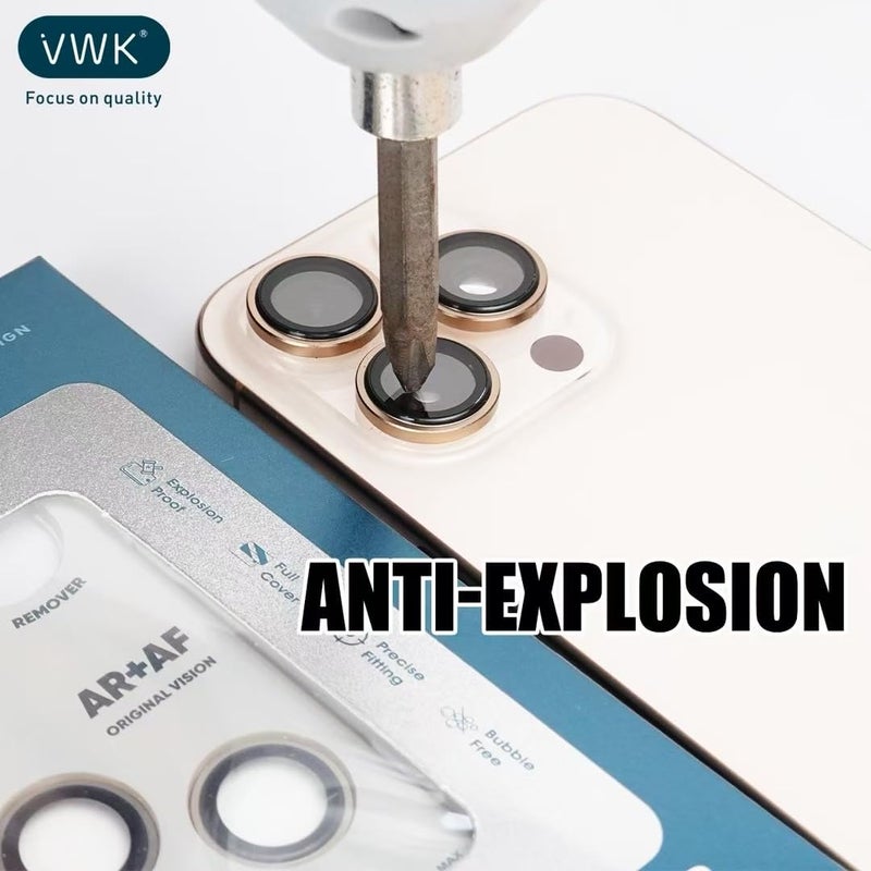 VWK Stainless steel camera glass [AR+AF camera glass) for iphone 12 Pro Max, Pacific Blue Color (Blue) - Image 5