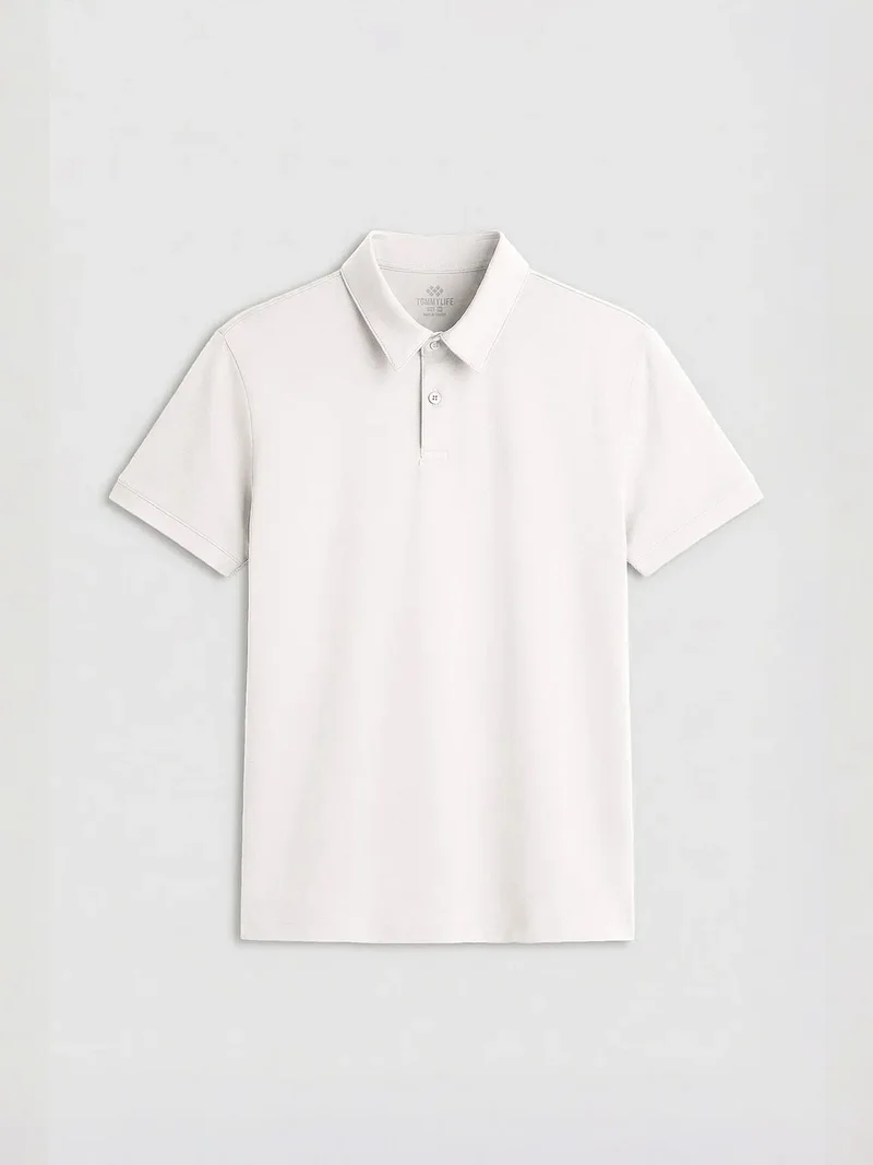 تومي لايف TOMMY Men's Cotton Elastane Polo T-Shirt