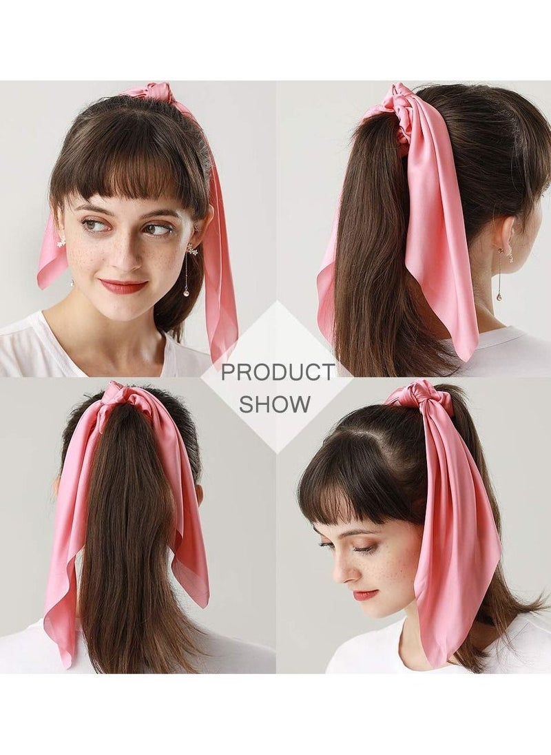 إسكدنيا Hair Scrunchies Satin Silk Elastic Bands Scarf Ponytail Holder Scrunchy Ties Vintage Accessories for Women Girls 6Pcs - Image 3