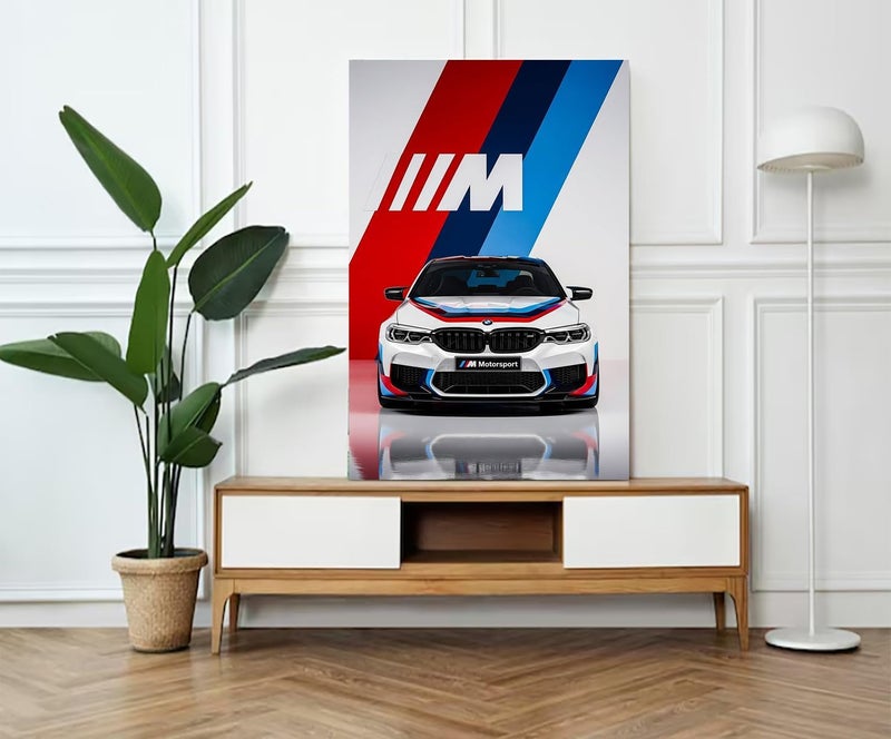 اي ار اس لوحة جدارية قماشية لسيارة BMW من ARS - 90×60 سم، جاهزة للتعليق، مناسبة للمكتب وغرفة المعيشة وغرفة النوم، كهدية. - Image 2