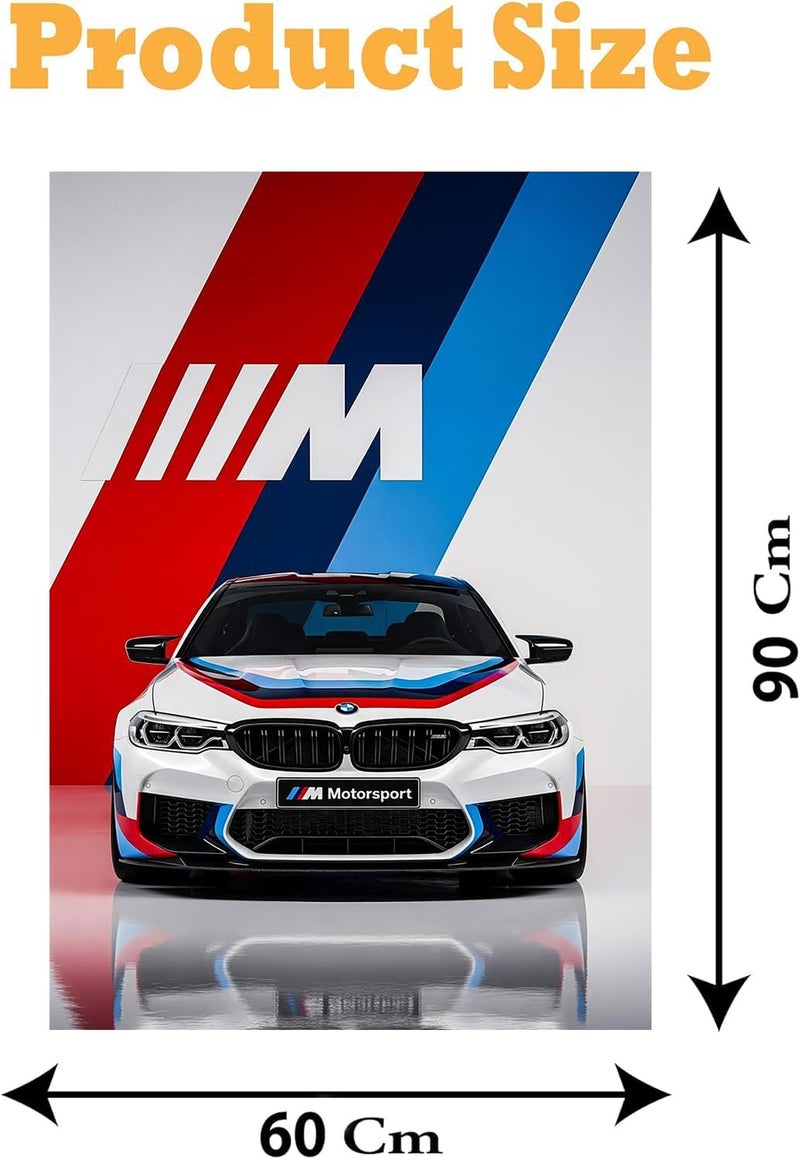 اي ار اس لوحة جدارية قماشية لسيارة BMW من ARS - 90×60 سم، جاهزة للتعليق، مناسبة للمكتب وغرفة المعيشة وغرفة النوم، كهدية. - Image 3