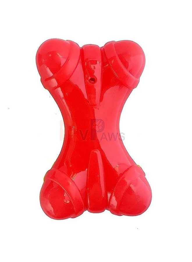 لعبة مضغ تفاعلية تصدر صوت صرير على شكل عظمة من المطاط الطبيعي مثالية للعب ومضغ الكلاب والجراء (متعددة الألوان، عبوة من قطعة واحدة) - Image 2