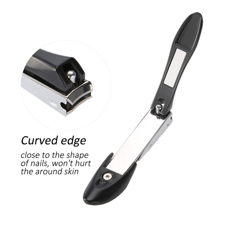 Finger Nail Clippers: Heavy Duty 304 Stainless Steel Sharp Mouth - Anti-splash Nail Box Design Curved Edge Nail Trimmer with Built-in Nail File for Manicure Pedicure Home Use - Image 5