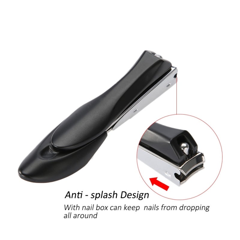 Finger Nail Clippers: Heavy Duty 304 Stainless Steel Sharp Mouth - Anti-splash Nail Box Design Curved Edge Nail Trimmer with Built-in Nail File for Manicure Pedicure Home Use - Image 1