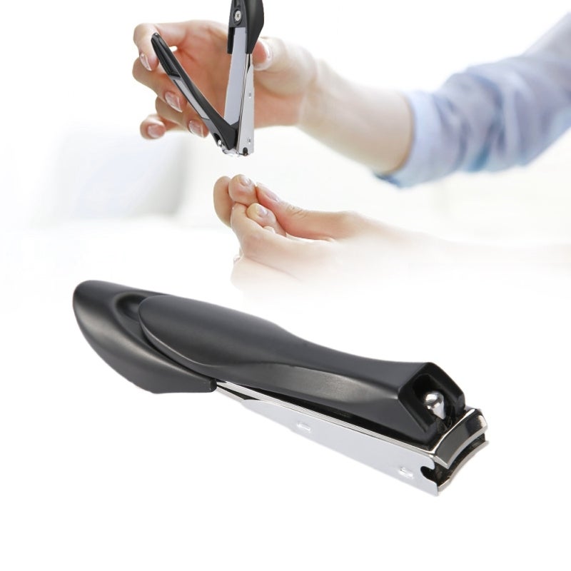 Finger Nail Clippers: Heavy Duty 304 Stainless Steel Sharp Mouth - Anti-splash Nail Box Design Curved Edge Nail Trimmer with Built-in Nail File for Manicure Pedicure Home Use - Image 3