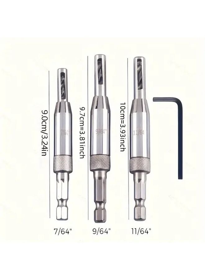 3pcs Drill Kit Hand Drill Positioning Punching Set Manual Woodworking Tool - Image 3